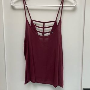 Brandy Melville Strappy Crop Top in Burgundy